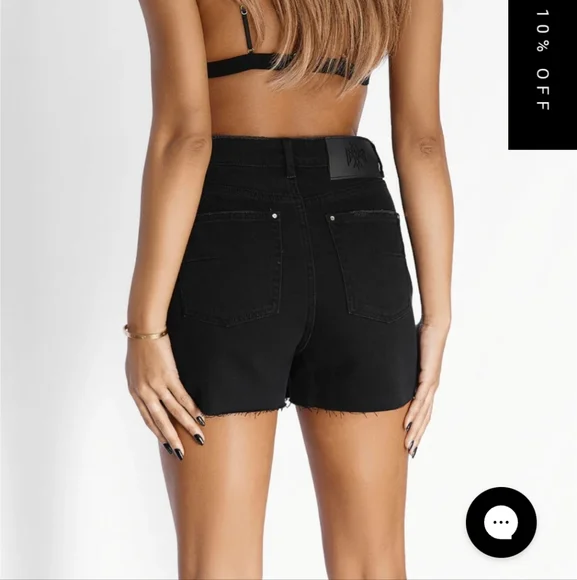 ALL THINGS GOLDEN BLACK JEAN SHORTS SIZE SMALL